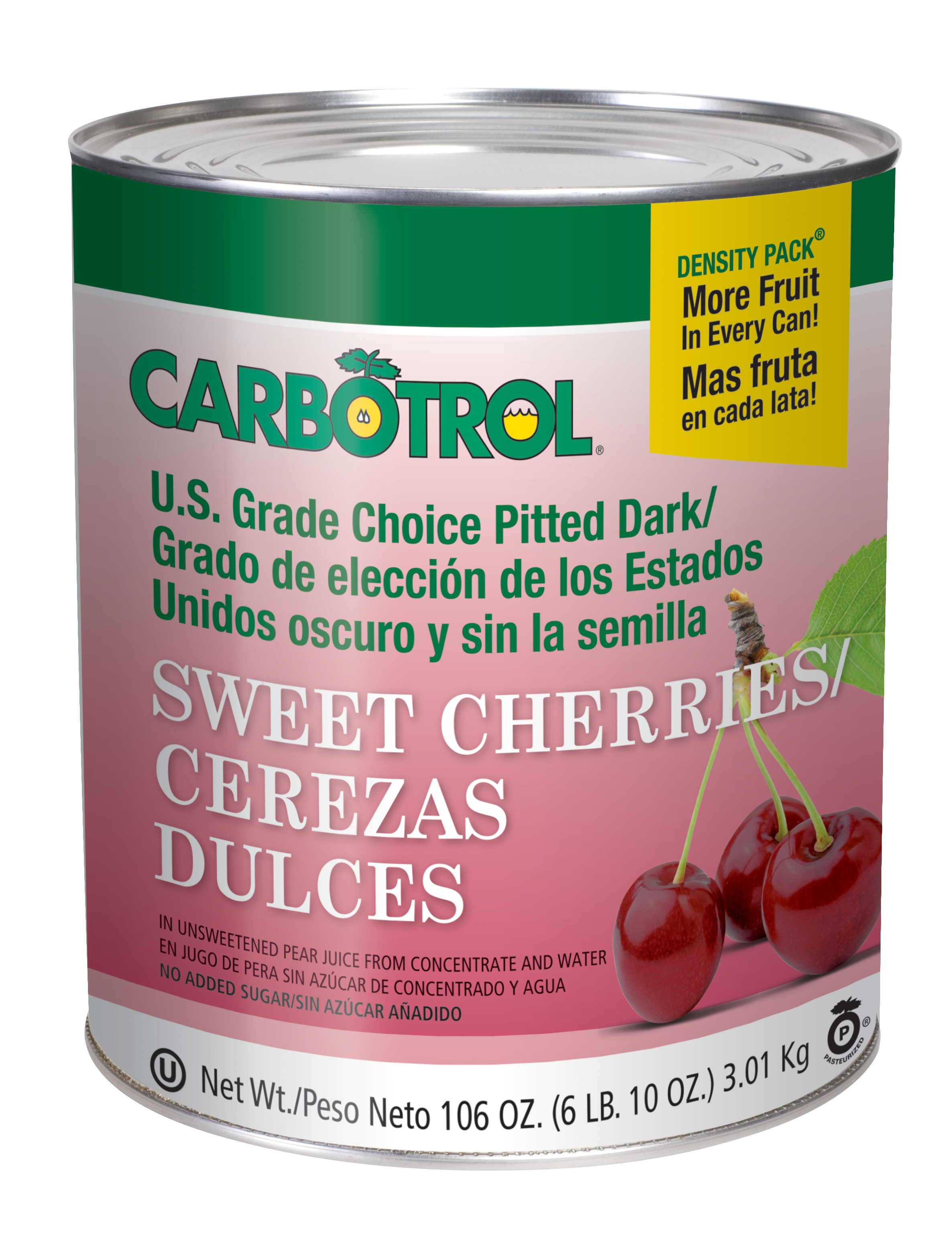 Carbotrol #10 Juice Packed Canned Fruit, Dark Sweet Cherries (1 -105oz Can)